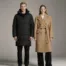 AW27 outerwear collection - men's padded jacket and women's wool coat